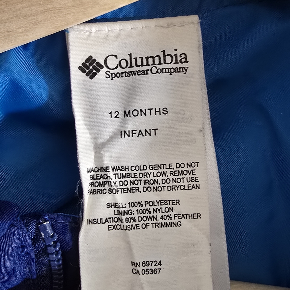Columbia Gorpcore Snuggly Bunny Down Bunting Baby Snowsuit Blue 12M - Picture 7 of 15